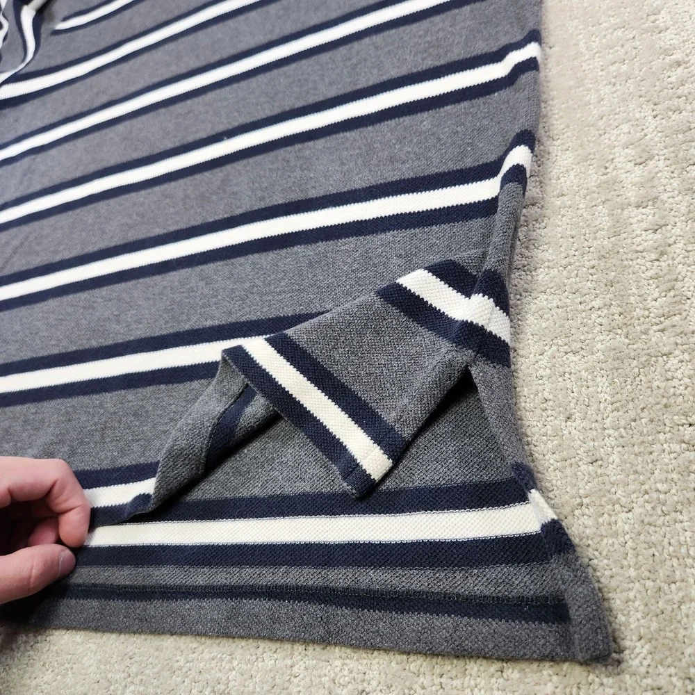 Vintage Polo Ralph Lauren Shirt Men XL Waffle Knit Heavy Cotton Polo Striped 90s